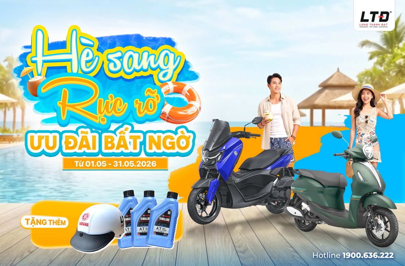 Hè sang rực rỡ – Ưu đãi bất ngờ tại Yamaha Town Long Thành Đạt