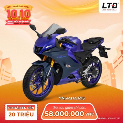 Yamaha R15 ưu đãi lên đến 20 triệu đồng giá sau giảm chỉ còn 58.000.000 VNĐ