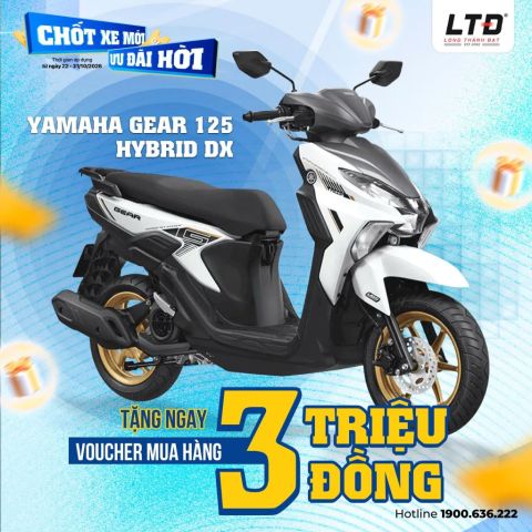 Sắm Yamaha Gear 125 Hybrid DX nhận ngay voucher 3 triệu đồng