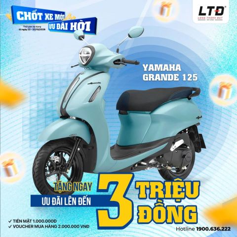Yamaha Grande ưu đãi lên đến 3.000.000 VNĐ