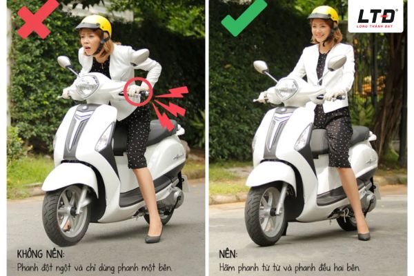 Thói quen rà phanh khi đang vặn ga khiến bố ba càng nhanh mòn