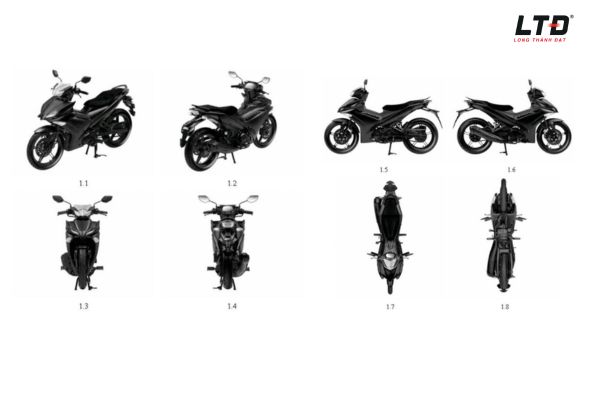 Hình ảnh chiếc xe mới của Yamaha trong công báo sở hữu công nghiệp. Ảnh: NOIP
