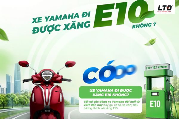 Xe máy Yamaha hoàn toàn có thể sử dụng được xăng E10