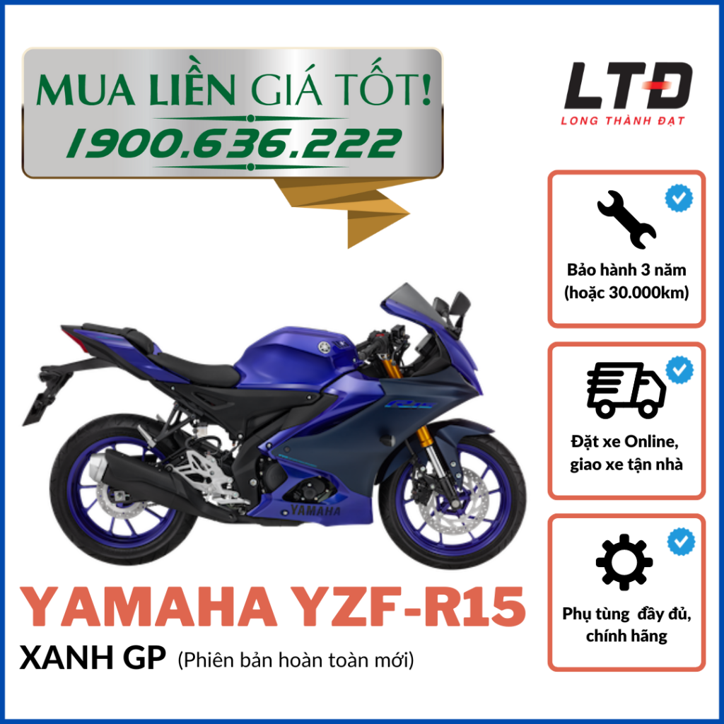 Yamaha YZF-R15 Hoàn toàn mới màu xanh GP